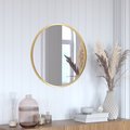 Flash Furniture 24" Round Gold Metal Framed Accent Wall Mirror HFKHD-4GD-CRE8-391315-GG